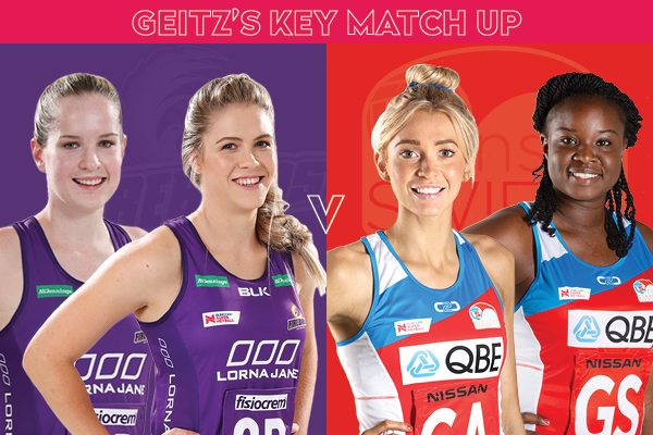 Firebirds and Swifts Key Match Up - Tara Hinchliffe and Kim Jenner and Helen Housby and Sam Wallace