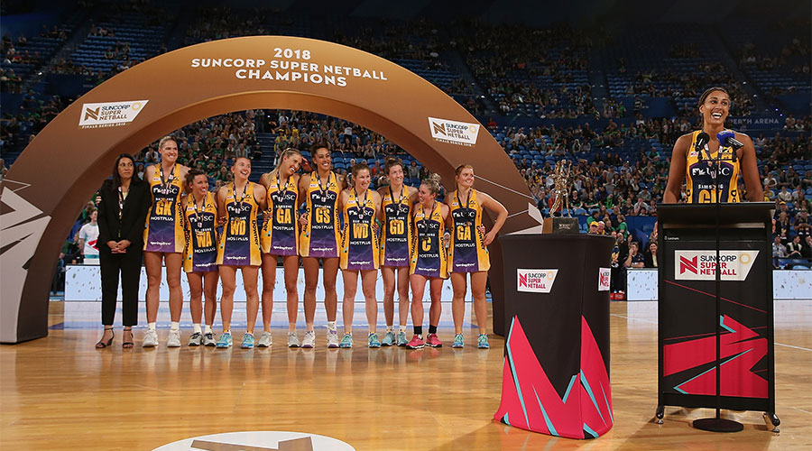 Geva Mentor speaking to the crowd after winning the 2018 grand final