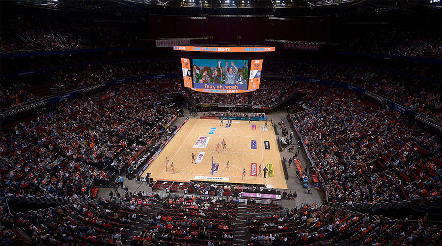 Inside of Giant's home arena in a game against the Swifts