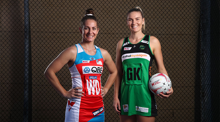 Abbey McCulloch and Courtney Bruce at the 2018 Season launch