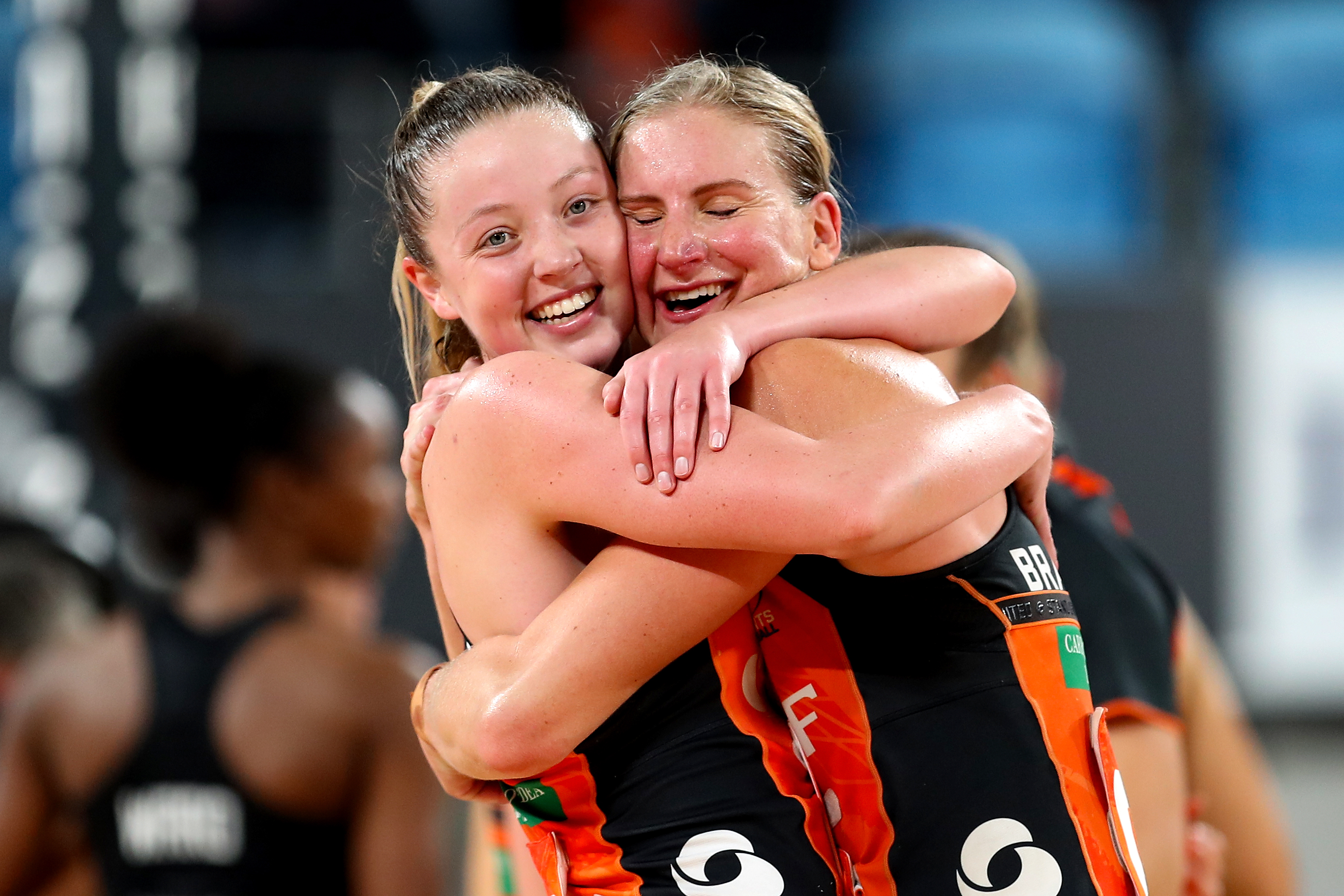 Giants Netballers Sophie Dwyer and April Brandley