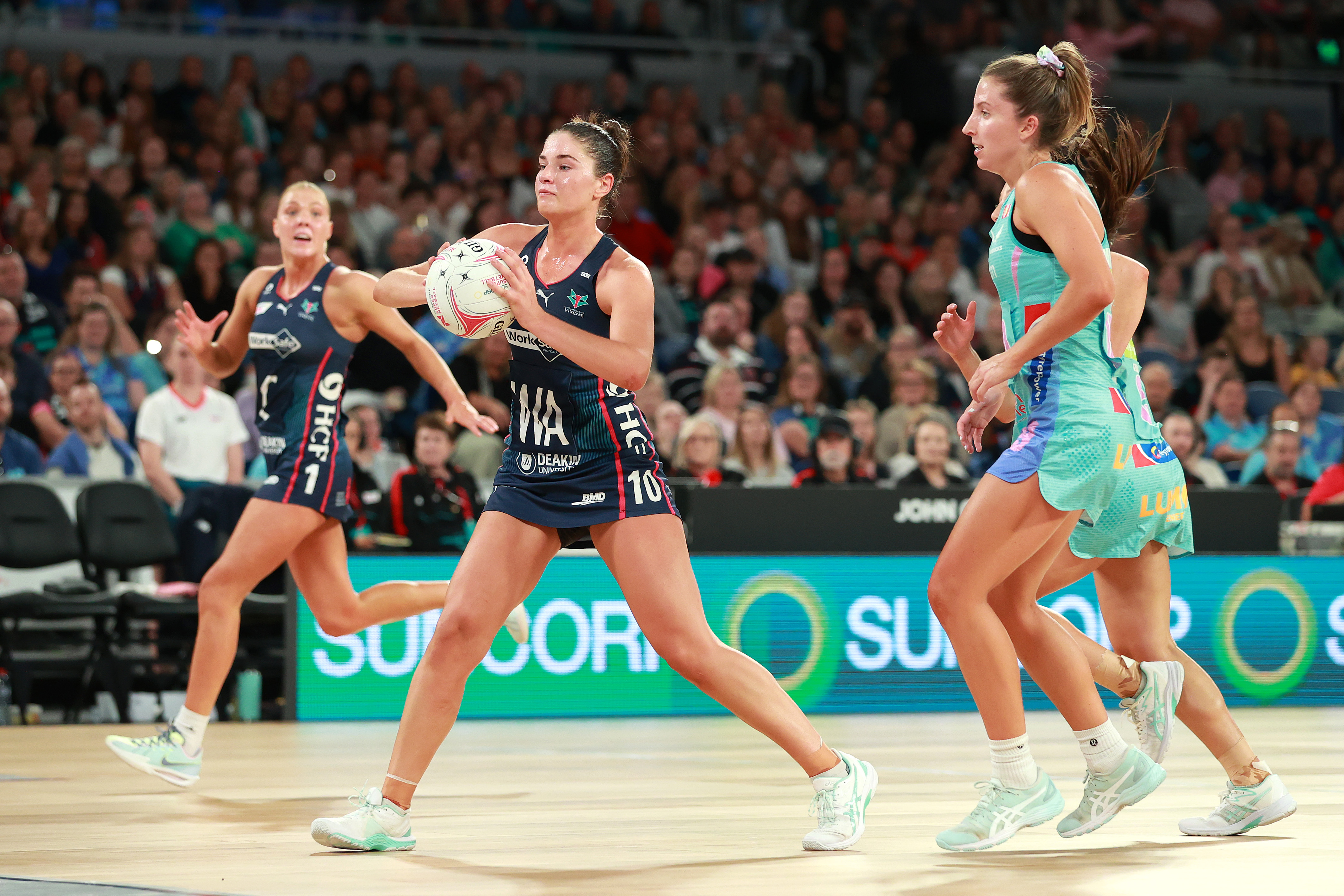 Zara Walters in her first Suncorp Super Netball game.