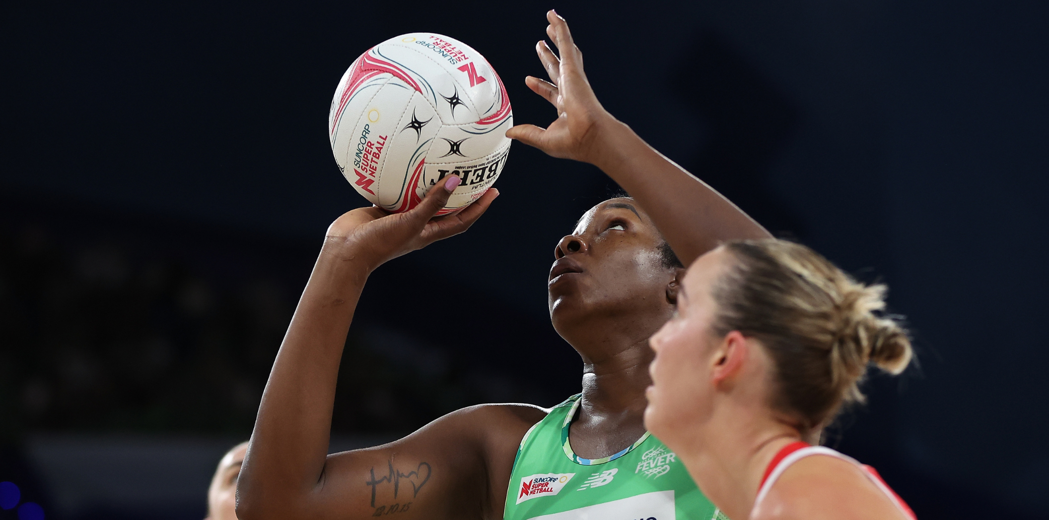 Jhaniele Fowler-Nembhard shoots against the Swifts