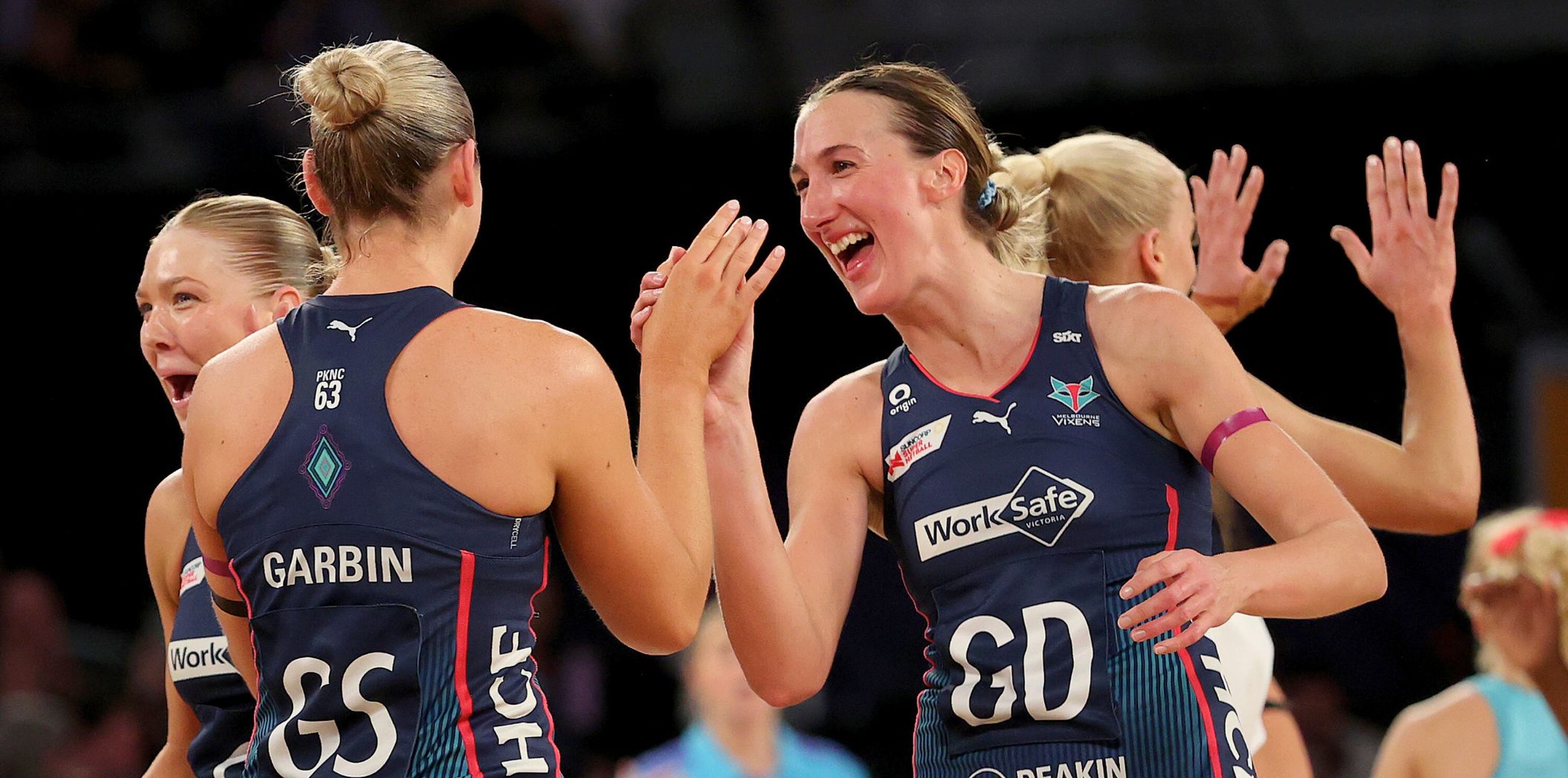 Emily Mannix and Sophie Garbin celebrate